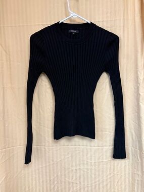Quince Cotton Cashmere Ribbed Long Sleeve Sweater